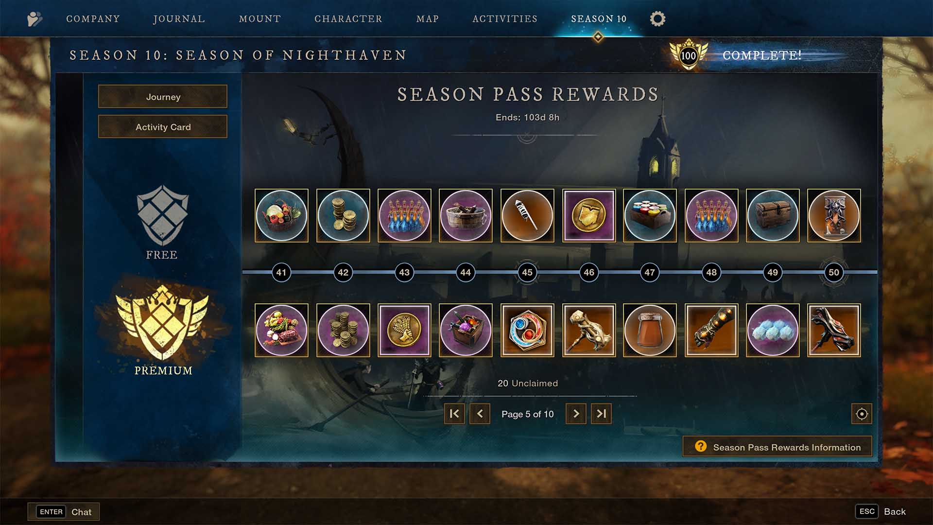 new world season 10 season pass rewards 50